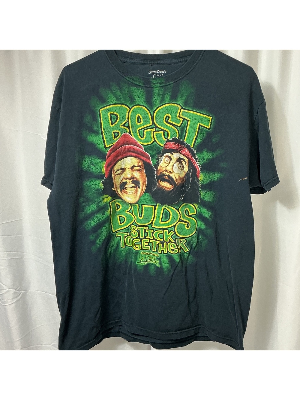 Cheech & Chong XL *FLAW* Best Buds Up In Smoke T-Shirt 2013 Y2K vintage